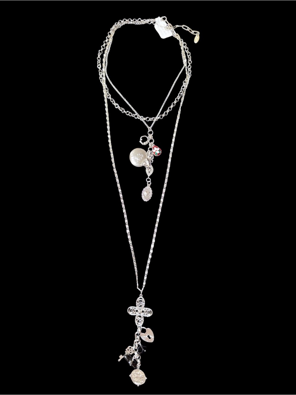 NWT Free People Luelle Layer Necklace in Silver - Picture 3 of 14